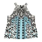 INC  Petite Halter Neck Printed Blouse in Blue/White, Size PL​​ Photo 0