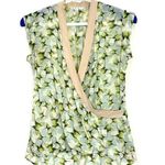 CAbi  Butterfly Blouse Womens Size Small Short Sleeve Sheer Faux Wrap V-Neck Top Photo 0