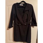 Mac Duggal Black Ruffled Faux Tuxedo Mini Dress - Size 2 (New) Photo 4