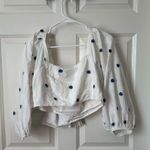 Farm Rio Flower-Embroidered Cotton Crop Top Size M Photo 1