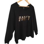 Torrid Party Gold Sequin Leopard Sweatshirt Long Sleeve Round Neck Black 2 Photo 7