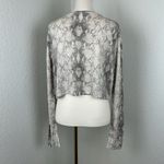 Olivaceous Women's Crop Sweater Top Long Sleeve Snake Print Lightweight Size L Photo 3