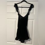 Victoria's Secret Victoria’s Secret Black Velvet Velour Ruffle Teddy Romper Whimsigoth Fairy Y2K Photo 3