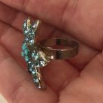 Blue Sunburst Adjustable Ring Floral Retro Trendy Photo 4