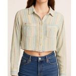 BDG  Urban Outfitters Striped Cropped Button Down Shirt Sz S Photo 0