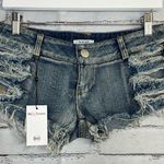Be Wicked Light Wash Cotton Jean Shorts Raw Hem Ripped Distressed Women’s M NWT Blue Size M Photo 3
