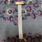 Free People  Dress S Small Gray Floral Long Sleeve Ruffle Hem‎ Boho Shirt Dress Photo 5