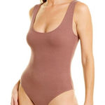 Good American  Ribbed Bodysuit Size 4 Body Contour Brown Stretch Comfy Photo 0