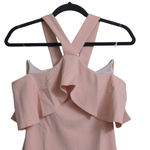 Nookie  Hermosa Midi Dress Blush Pink Ruffle Cross Bodycon S New Photo 3
