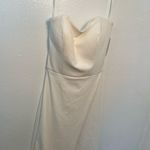 La Femme Strapless Jersey Evening Dress White Photo 3