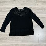 Rebecca Taylor  Women Black Lace 100% Linen Long Sleeve Blouse Size S Photo 7