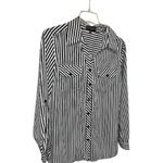 Elementz  Black and white striped button up blouse. New! Photo 4