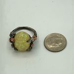 Source Unknown Signed 925 Sterling Cherry Blossom ring with simulated (faux) opal Photo 5