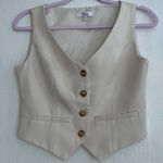 Elegant Cream Crop Top Vest Brown Photo 0