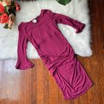 Lisa & Lucy Maternity Dress Burgundy Wine NWT Size Small Photo 3