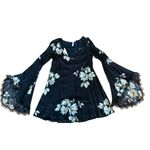 Free People  Wanderer Floral Boho Bell Sleeve Tunic Dress Womens Size Small Photo 9