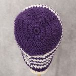 Purple Chevron Multi Color Crochet Cable Knit Y2K Vintage Cottage Beanie Cap Hat Photo 4