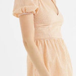 Urban Outfitters Pumpkin Orange Gingham Seersucker Baby Doll Sundress Medium Photo 0