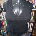 Madewell  XS black minimalist elevated basic v-neck top Photo 0