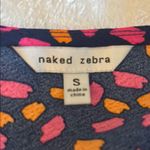 Naked Zebra EUC  Patterned Ruffled Cap Sleeve Blouse Photo 3