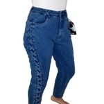 Vintage Denim Republic High Waisted Jeans Tapered Leg Braided Side New Size 29 Photo 3