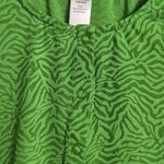 ANDIE NWT  Augusta Jacket Green Cropped Snap Front Abstract Zebra Pattern Top M Photo 2