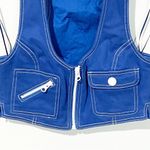 Alice McCALL  Size 2 Blue Y2K Electric Zip Front Tank Cropped Top Photo 2