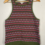 Sundance cotton Green and Pink knitted tank top size medium Photo 0