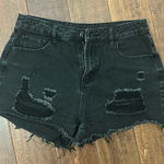 Black ripped Jean shorts Size L Photo 0