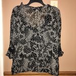 Bila Floral Sheer Blouse Black White Small Photo 1