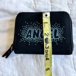 No Boundaries  Y2K Black Angel Blue Bead Zip Around Coin Bill Womens Wallet Photo 12