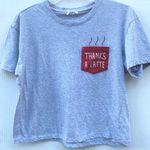 Forever 21 Womens Size Small short sleeve Grey pocket sleep tee latte coffee Photo 3