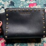 Michael Kors MICHAEL Selma Medium Studded Saffiano Leather Messenger Black Photo 2