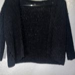 Classics Black Open Front Cardigan Women’s XS Soft Textured Knit Sweater Photo 4