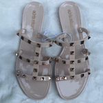 Olivia Miller Tan Caged Jelly Sandals w/ Gold Studs  Photo 3