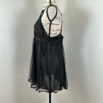 Black Babydoll Cami Dress Crisscross Straps Tulle Lace Trim Goth Emo sz M Size M Photo 2