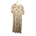 NWOT En Saison Floral Tie Back Midi Dress in Tan/Pink Size M Pink Size M Photo 1