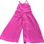 Adam Lippes Jumpsuit Womens 6 Pink Twill Wide Leg Tie Back‎ Barbiecore Photo 1