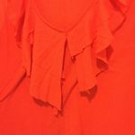 DKNY  Jeans Coral Striped Ruffle Blouse Size XL Photo 2