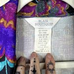 VTG Blair Boutique 80s / 90s Vintage Vibrant Purple Floral Shirt Blazer Jacket Size L Photo 1