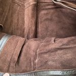 Vintage Embroidered Leather Boho Hippie Kerry Grima Flare Pants Brown Size S Photo 8