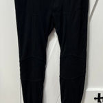 Burberry  Brit Womens Pants Medium Black Stretch Motto Designer Zip Rebel Skinny Photo 0