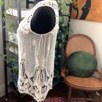Lovestitch Cream Crochet Lace Sleeveless Cotton Top Photo 1
