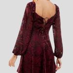 City Studio Women’s Dark Coquette Burnout Velvet Dress Sz. S Bustier Burgundy Pink Photo 0