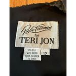 Rickie Freeman for Teri Jon Dress Womens 12 Black Burnout Velvet Damask Sheath Photo 2