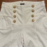 J. McLaughlin Hastings Nautical Sailor High Waist White Jeans Gold Buttons Sz 8 Photo 8