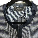 Max Mara Weekend Blazer Navy Blue Striped Lace Trim Women’s Size 12 Photo 2