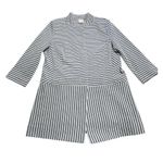 CAbi  #5474 Dapple Stripe Car Coat Gray Blue Knit Jacket Ponte Knit Trench Sz M Photo 10