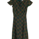 Unique Vintage 1940s Green Plaid Formosa Swing Dress XS Extra Small (2) Photo 0