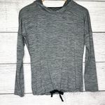 Skechers Gray Stripe Hooded Long Sleeve Athletic Drawstring T-Shirt Size XS Photo 6